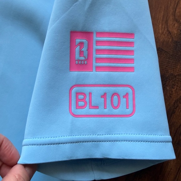 Baseball Lifestyle 101 Blue Hoodie with Pink Accents, Men’s size medium - Picture 3 of 10